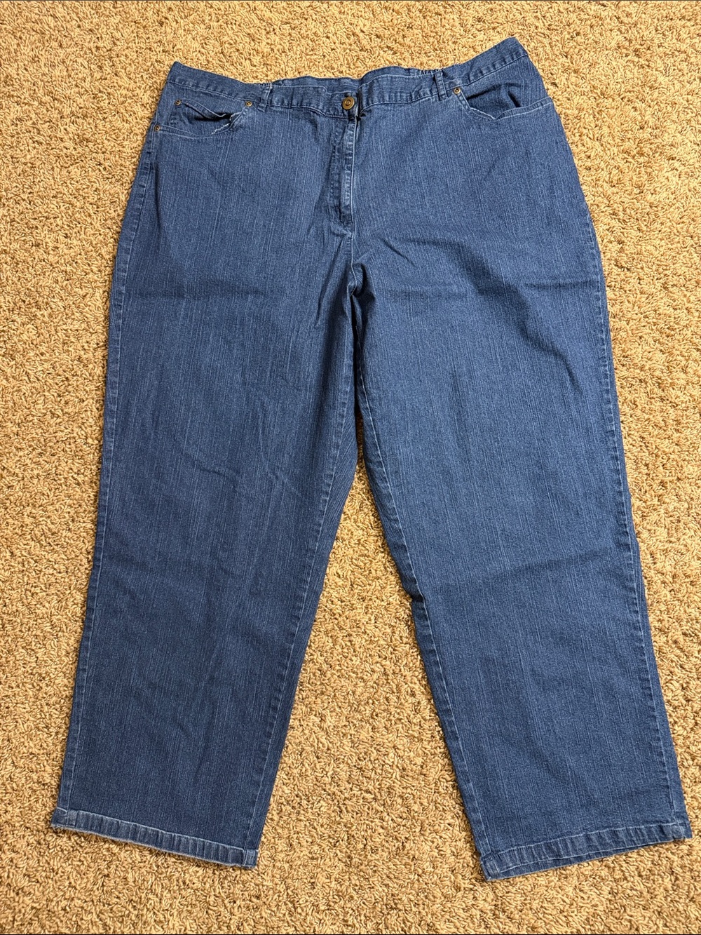 Ruby Rd. Straight-Leg Jeans in Dark Blue Denim
